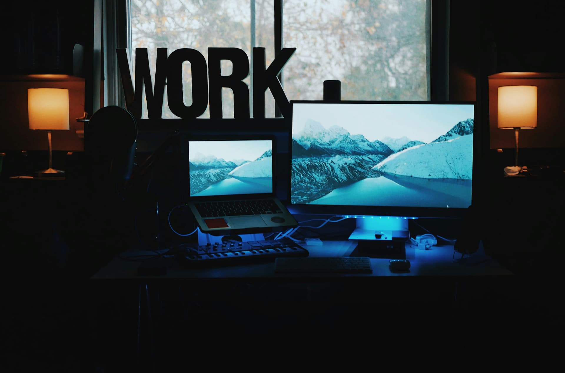 busy workdesk